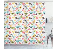 Kingfisher and Sparrows Shower Curtain