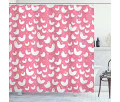 Cotton-Candy-Like Chicken Shower Curtain