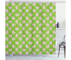 Polka Dotted Apples Shower Curtain