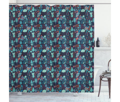 Rainy Clouds and Owls Shower Curtain