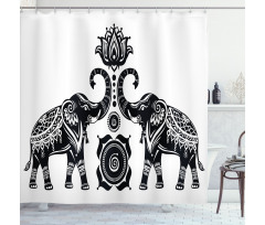 Elephants and Lotus Shower Curtain