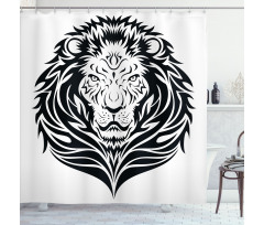 Lion Portrait Shower Curtain