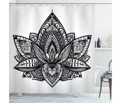 Lotus Flower Tattoo Art Shower Curtain