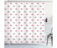 Fluffy Pinkish Hedgehog Shower Curtain
