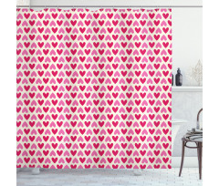 Pinkish Hearts Shower Curtain