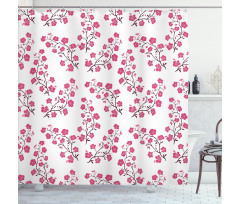 Twigs of Sakura Tree Shower Curtain