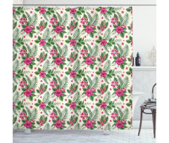 Plumeria and Hibiscus Shower Curtain