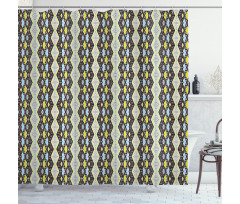 Abstract Zig Zag and Dots Shower Curtain