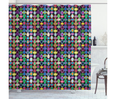 Abstract Oval Shapes Shower Curtain