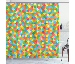 Diamond Form Diagonal Mesh Shower Curtain