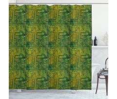 Tribal Style Geometry Shower Curtain