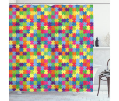 Patchwork Puzzle Piece Shower Curtain