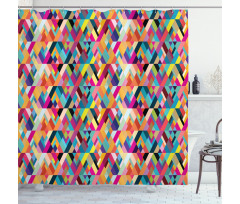 Diagonal Colorful Tile Shower Curtain