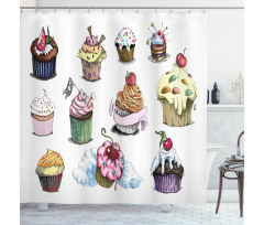 Yummy Cupcake Medley Shower Curtain