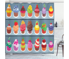 Multilayered Muffin Shower Curtain