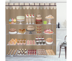 Bakery Window Display Shower Curtain