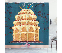 Crumb Coated Party Cake Shower Curtain