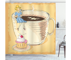 Gigantic Coffee Mug Shower Curtain
