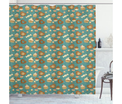 Hearty Cupcake Medley Shower Curtain