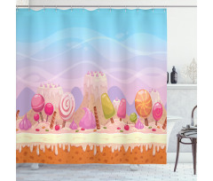 Fanciful Candy Road Shower Curtain