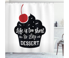 Muffin Silhouette Words Shower Curtain