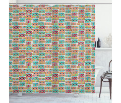 Tapes Cassettes Funky Shower Curtain