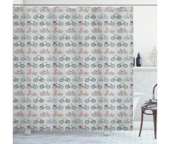 Sketch Fun Bicycles Shower Curtain