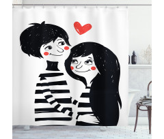 Romantic Young Couple Shower Curtain