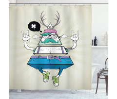 Bizarre Triangle Dude Shower Curtain