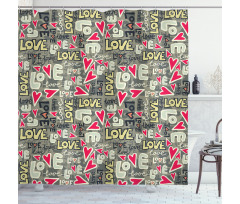 Hearty Love Art Shower Curtain