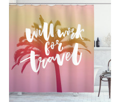 Summer Travel Palm Shower Curtain