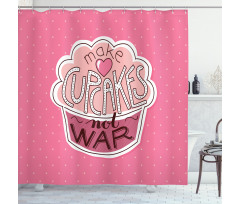 Make Cupcakes Dots Shower Curtain