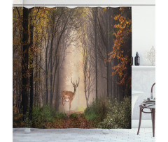 Deer Mystical Forest Shower Curtain