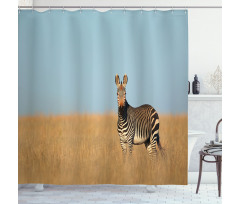 Zebra Mountain Grass Shower Curtain