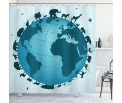 Animal Diversity World Shower Curtain