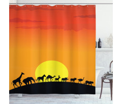 Animals Sun Silhouette Shower Curtain