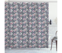 Ornamental Fuzzy Dahlia Shower Curtain
