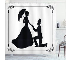 Marriage Proposal Shower Curtain