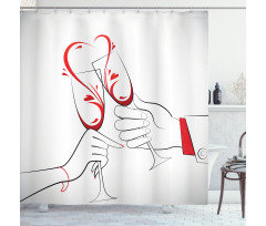 Clinking Flute Glass Shower Curtain