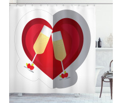 Champagne Glasses Shower Curtain