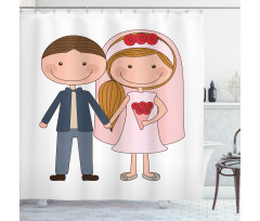 Newlywed Couple Shower Curtain