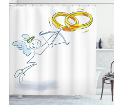 Funny Cupid Stickman Shower Curtain