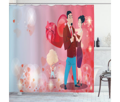 Afro Haired Cupid Shower Curtain