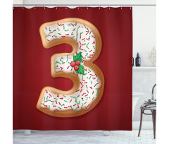 Xmas Cookie as 3 Shower Curtain