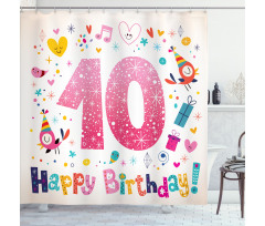 10 Years Kids Birthday Shower Curtain