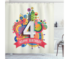 4 Years Old Colorful Shower Curtain