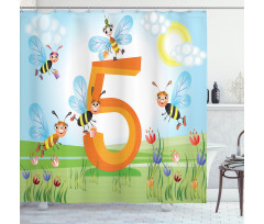 Happy Bees Making Honey Shower Curtain