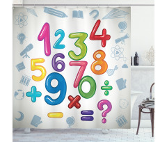 Math Signs Education Shower Curtain