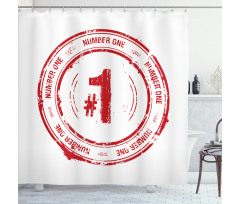 Number Grunge Stamp Shower Curtain