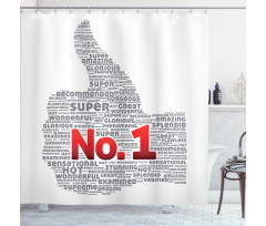 Thumbs up Number Shower Curtain